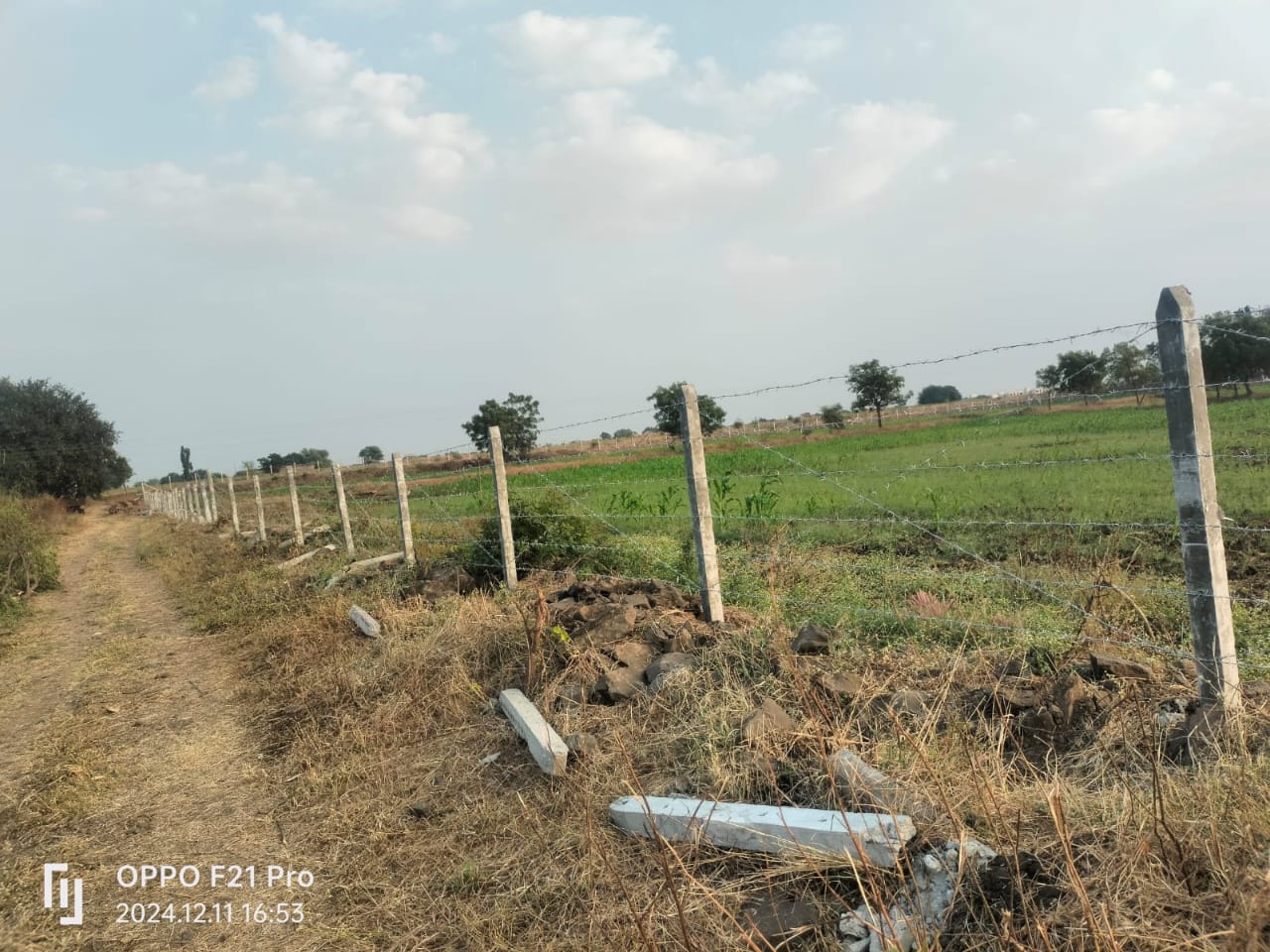 Farmland barbed wire fencing work by Heritage Fabrication Solapur