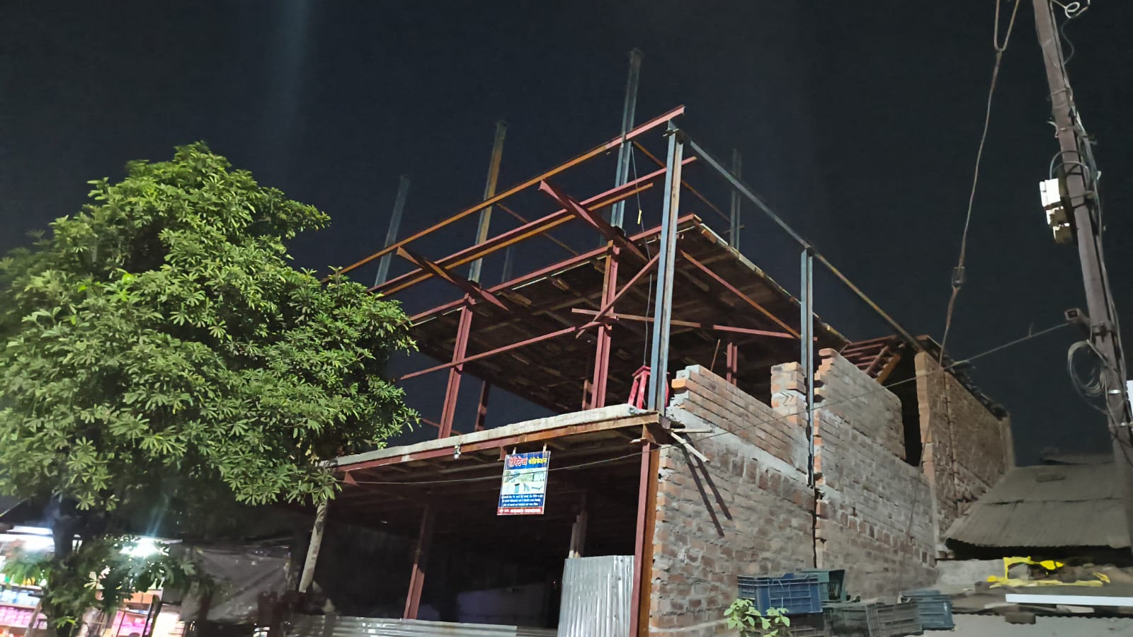 Colorful prefabricated steel shed construction by Heritage Fabrication Solapur