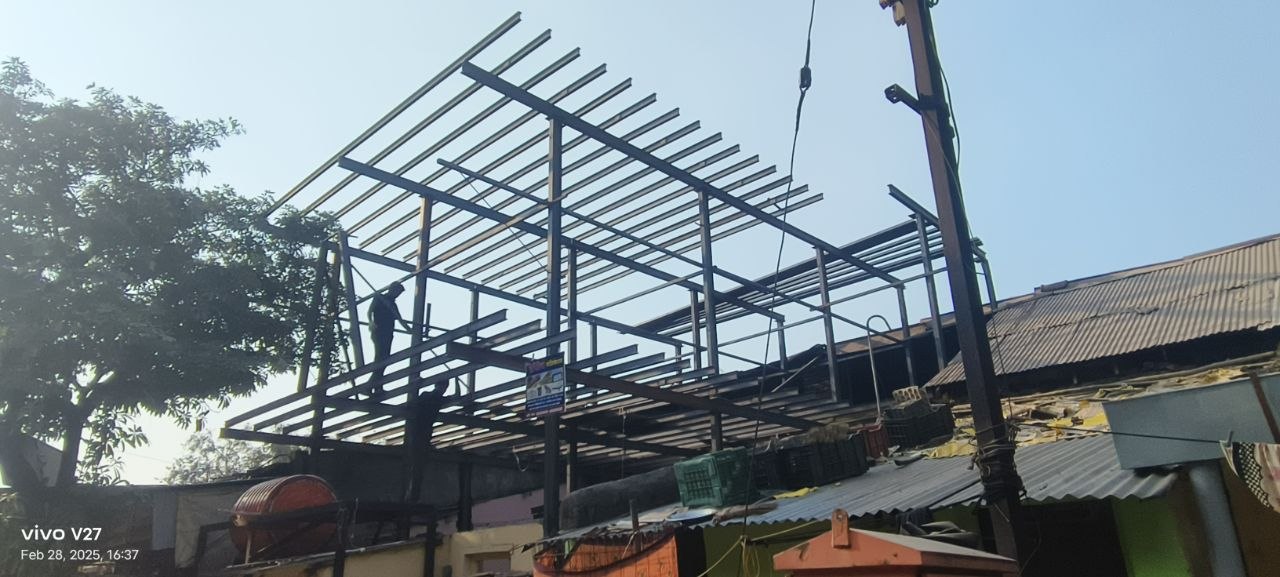 Roof truss steel framework by Heritage Fabrication Solapur