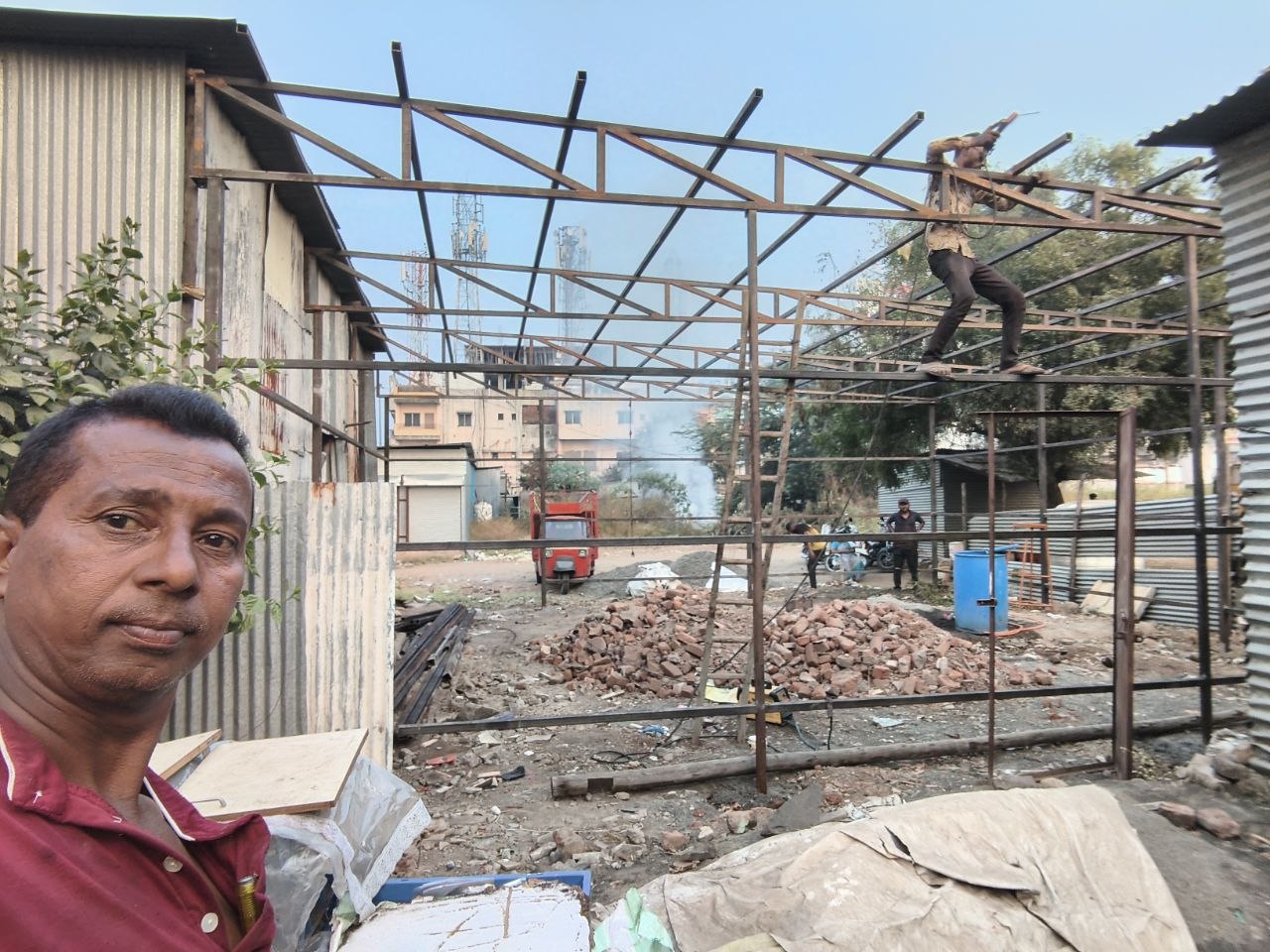 Shed steel framework construction by Heritage Fabrication Solapur