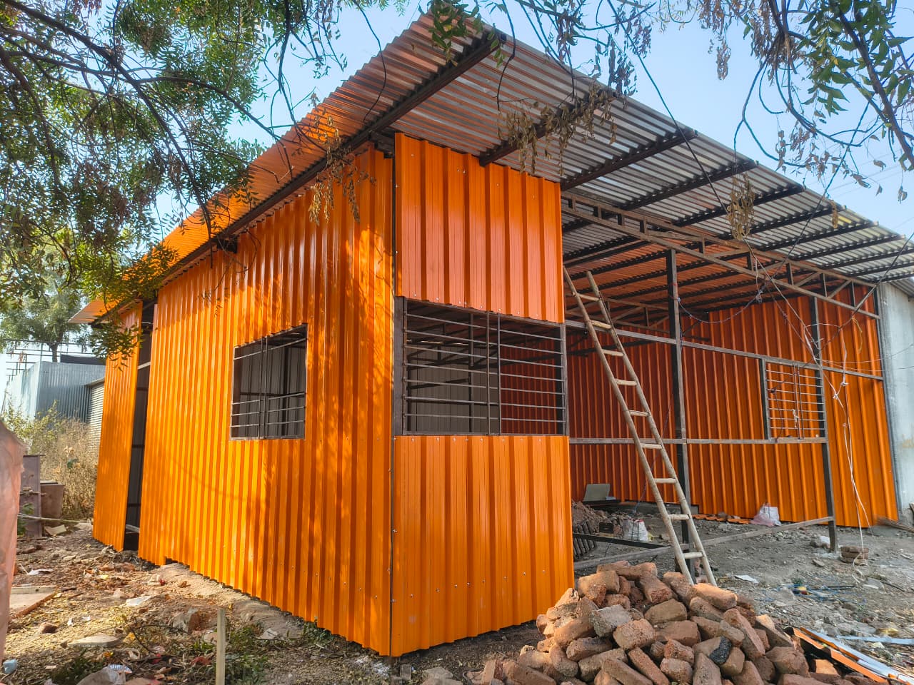 Large warehouse steel structure fabrication by Heritage Fabrication Solapur